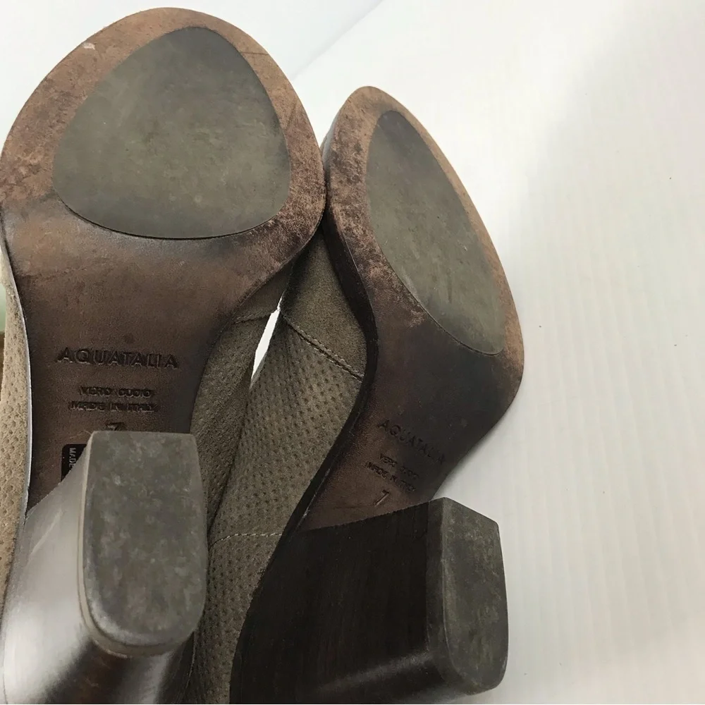 Aquatalia Fia Perforated Ankle Suede Boots Women's Size 7 - Picture 6 of 9